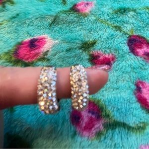 Joan Boyce silver tone crystal hugger earrings